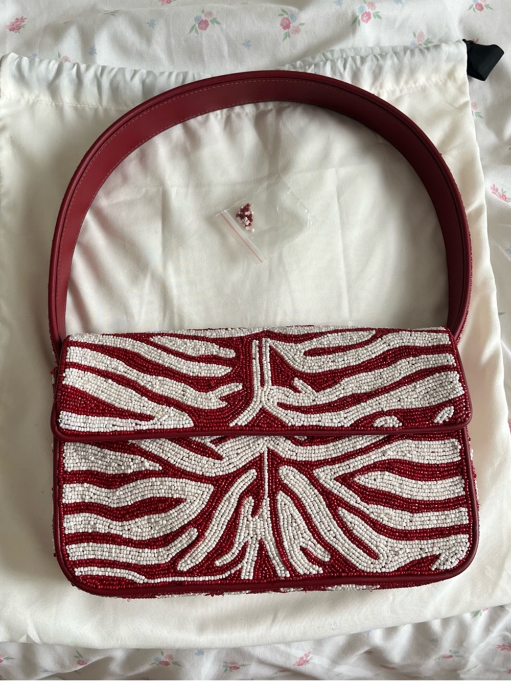 Tommy Staud Beaded Shoulder Bag Zebra
